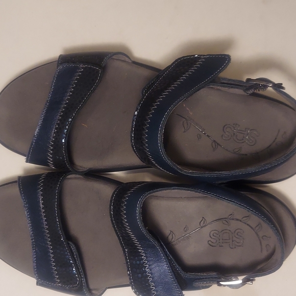 SAS Leather Blue Comfort Sandals 7.5 - Picture 3 of 8